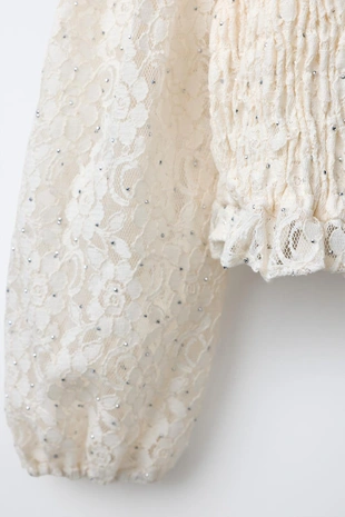 Топ с резинками и блёстками- Заказать в России