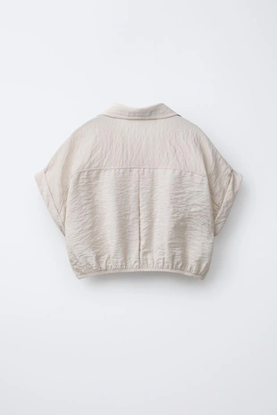 Рубашка струящегося кроя с резинками