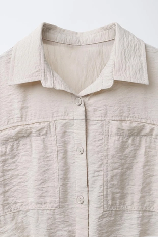 Рубашка струящегося кроя с резинками