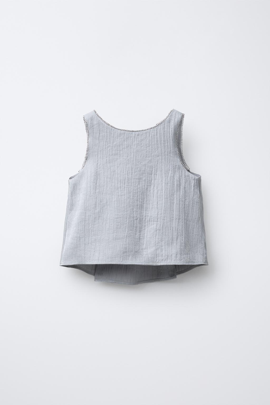 Сатиновый топ с эффектом смятия