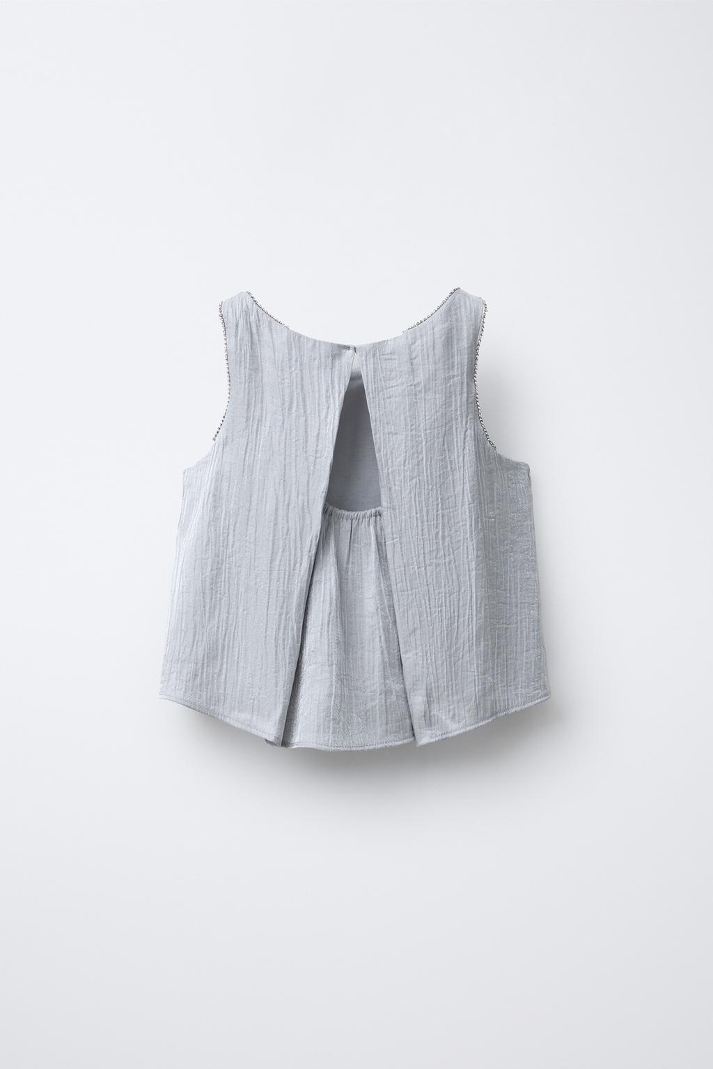 Сатиновый топ с эффектом смятия