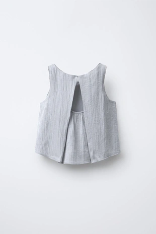 Сатиновый топ с эффектом смятия- Заказать в России