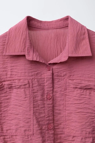 Рубашка струящегося кроя с резинками- Заказать в России