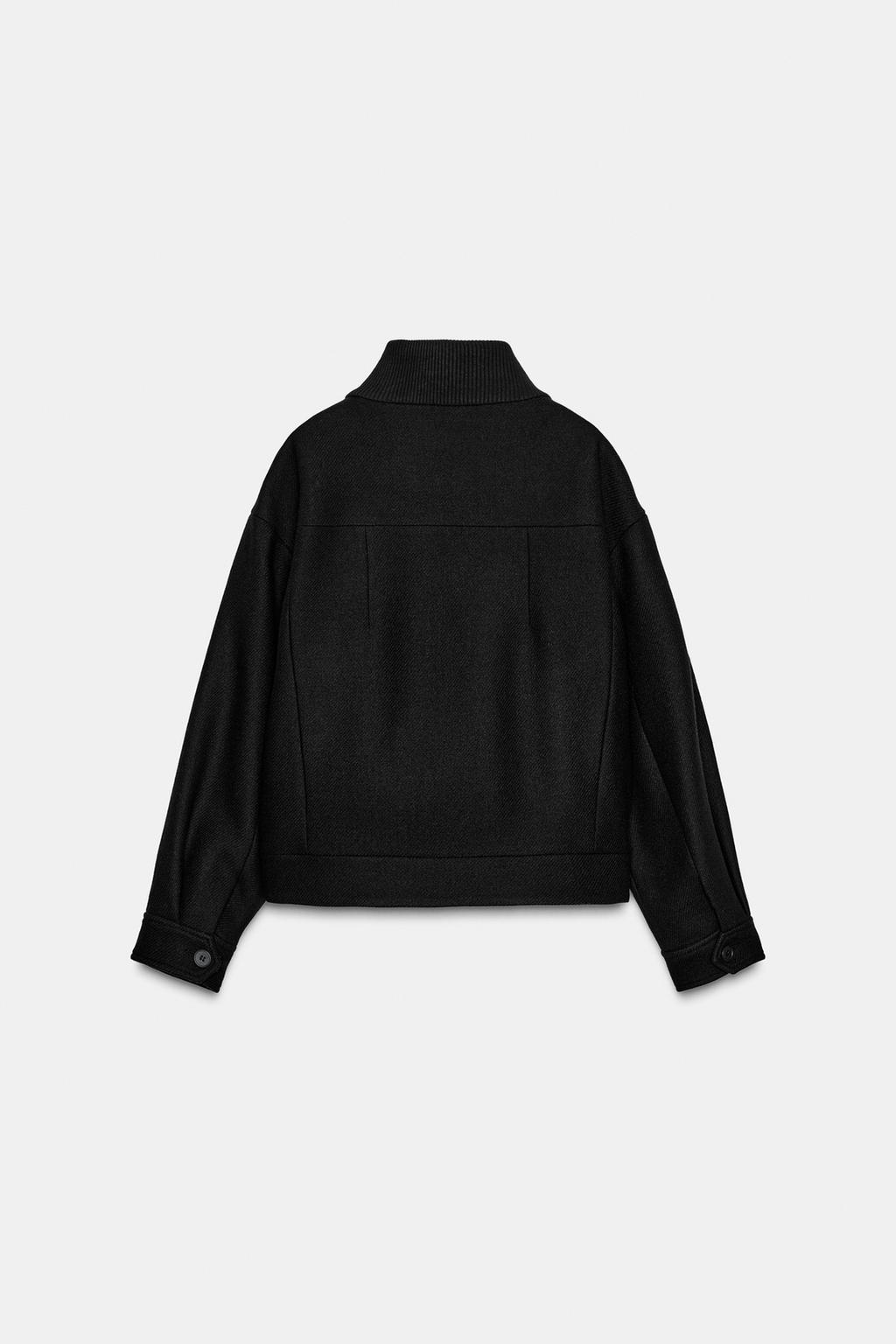 КОРОТКОЕ ПАЛЬТО ИЗ СМЕСОВОЙ ШЕРСТИ С ВОРОТНИКОМ-СТОЙКОЙ