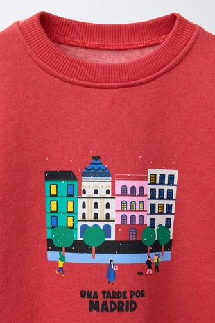 Толстовка с принтом «город мадрид»- Заказать в России