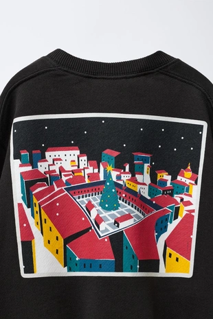 Толстовка с принтом «город мадрид»- Заказать в России