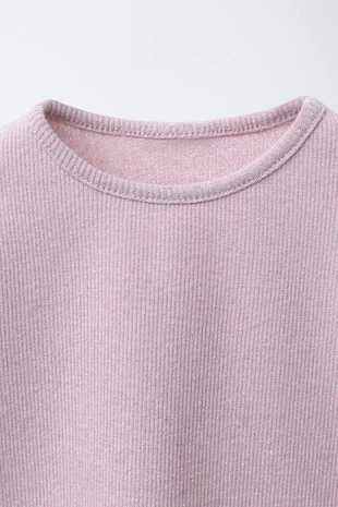 Футболка в рубчик с блестками- Заказать в России