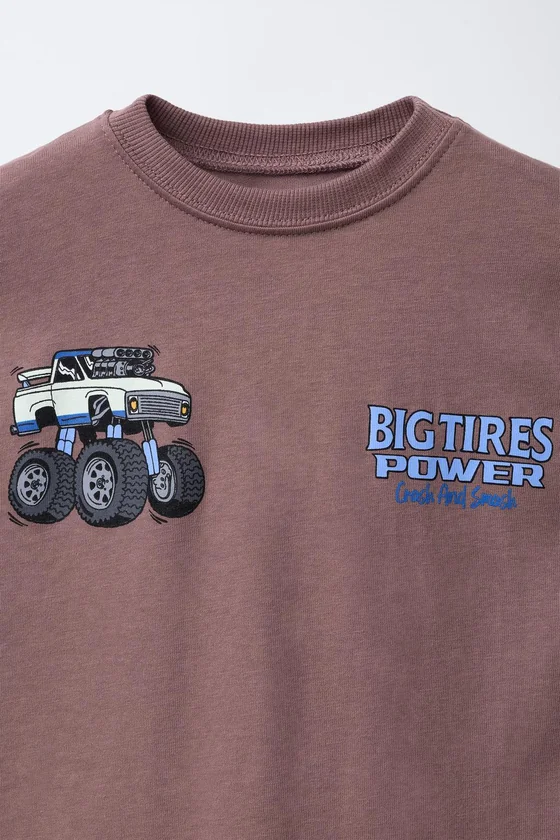 ФУТБОЛКА С ПРИНТОМ BIG TIRES MONSTERS WHEELS ©