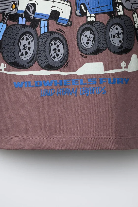 ФУТБОЛКА С ПРИНТОМ BIG TIRES MONSTERS WHEELS ©