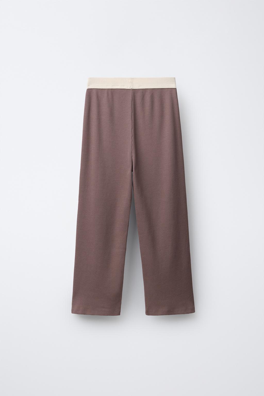 6-14 ЛЕТ/ПИЖАМА ВАФЕЛЬНАЯ С ВЫШИТЫМ ТЕКСТОМ