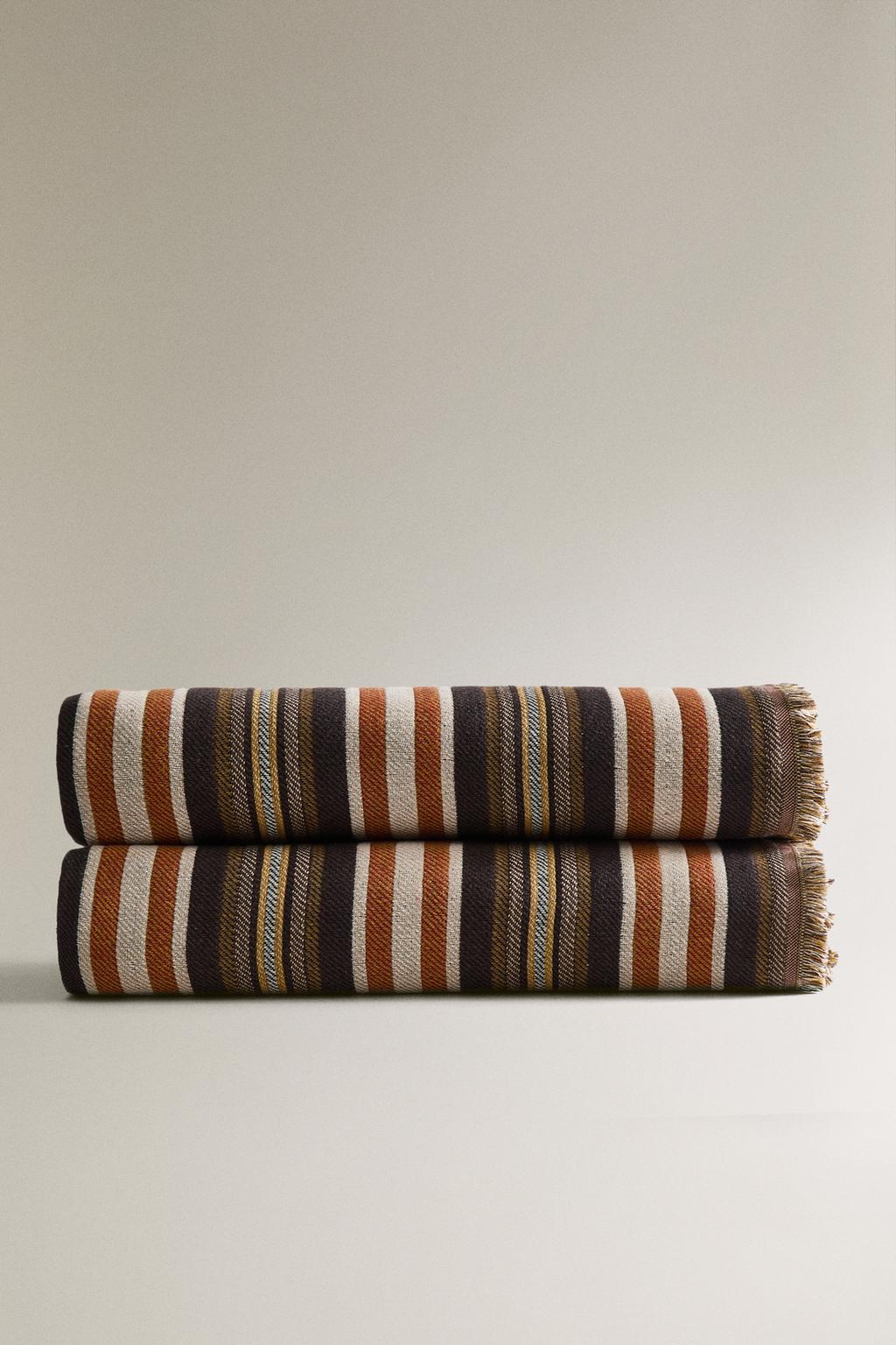 Плед из хлопка в полоску