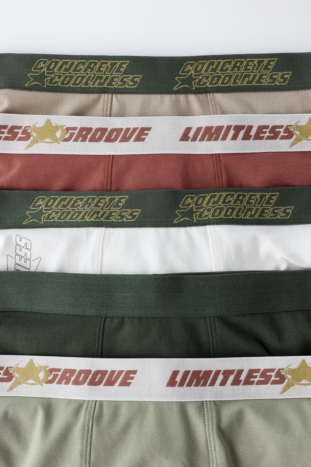 6-14 ЛЕТ/ НАБОР ИЗ ПЯТИ ТРУСОВ-БОКСЕРОВ С ЛОГОТИПОМ