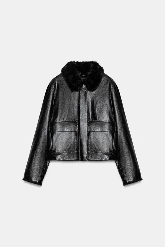 КУРТКА ИЗ ИСКУССТВЕННОЙ КОЖИ — коллекция Zara «ZW»
