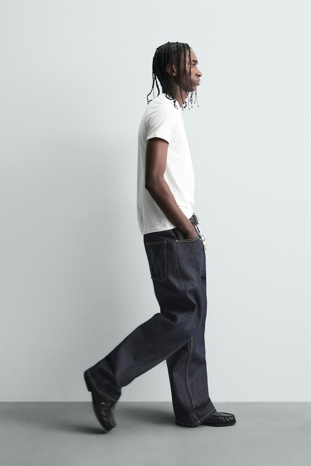 ДЖИНСЫ BAGGY FIT С ДЕКОРАТИВНОЙ СТРОЧКОЙ