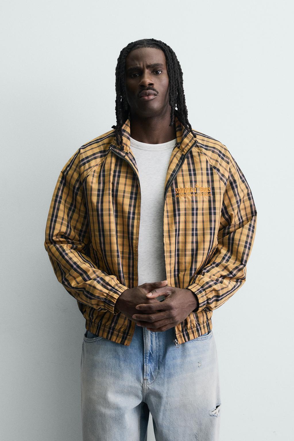 ТЕХНИЧЕСКАЯ КУРТКА СВОБОДНОГО КРОЯ В КЛЕТКУ