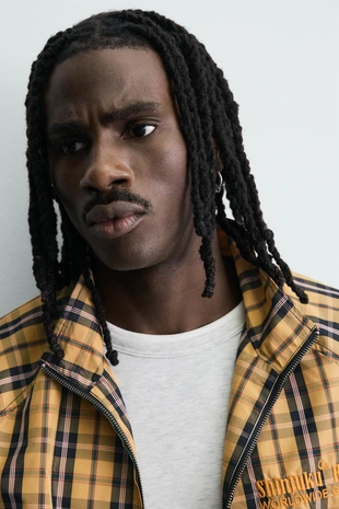 Техническая куртка свободного кроя в клетку- Заказать в России