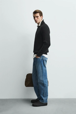 Джемпер вязаный жемчужным узором с воротником на молнии- Заказать в России