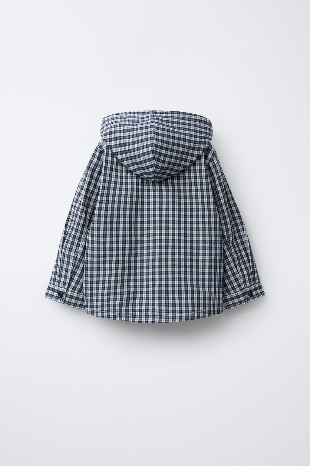 КУРТКА-РУБАШКА В КЛЕТКУ С КАПЮШОНОМ