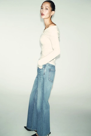 Ecru | 0264/304/712 - Zara Топ с открытыми плечами и деталью