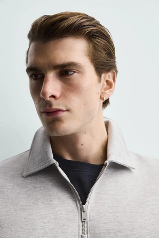 Толстовка поло из интерлока на молнии- Заказать в России