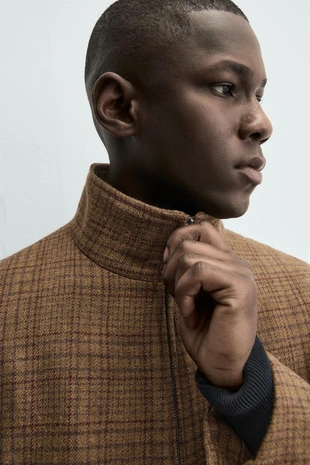 Куртка-рубашка в клетку из смесовой шерсти- Заказать в России