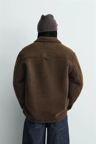 Куртка-рубашка из искусственного меха с карманами- Заказать в России