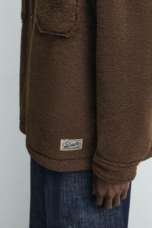 Куртка-рубашка из искусственного меха с карманами- Заказать в России