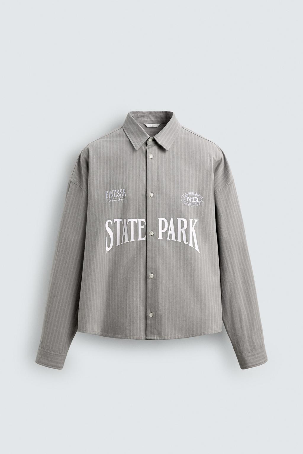 РУБАШКА В ПОЛОСКУ С КОНТРАСТНОЙ ВЫШИВКОЙ