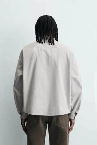 Рубашка в полоску с контрастной вышивкой- Заказать в России