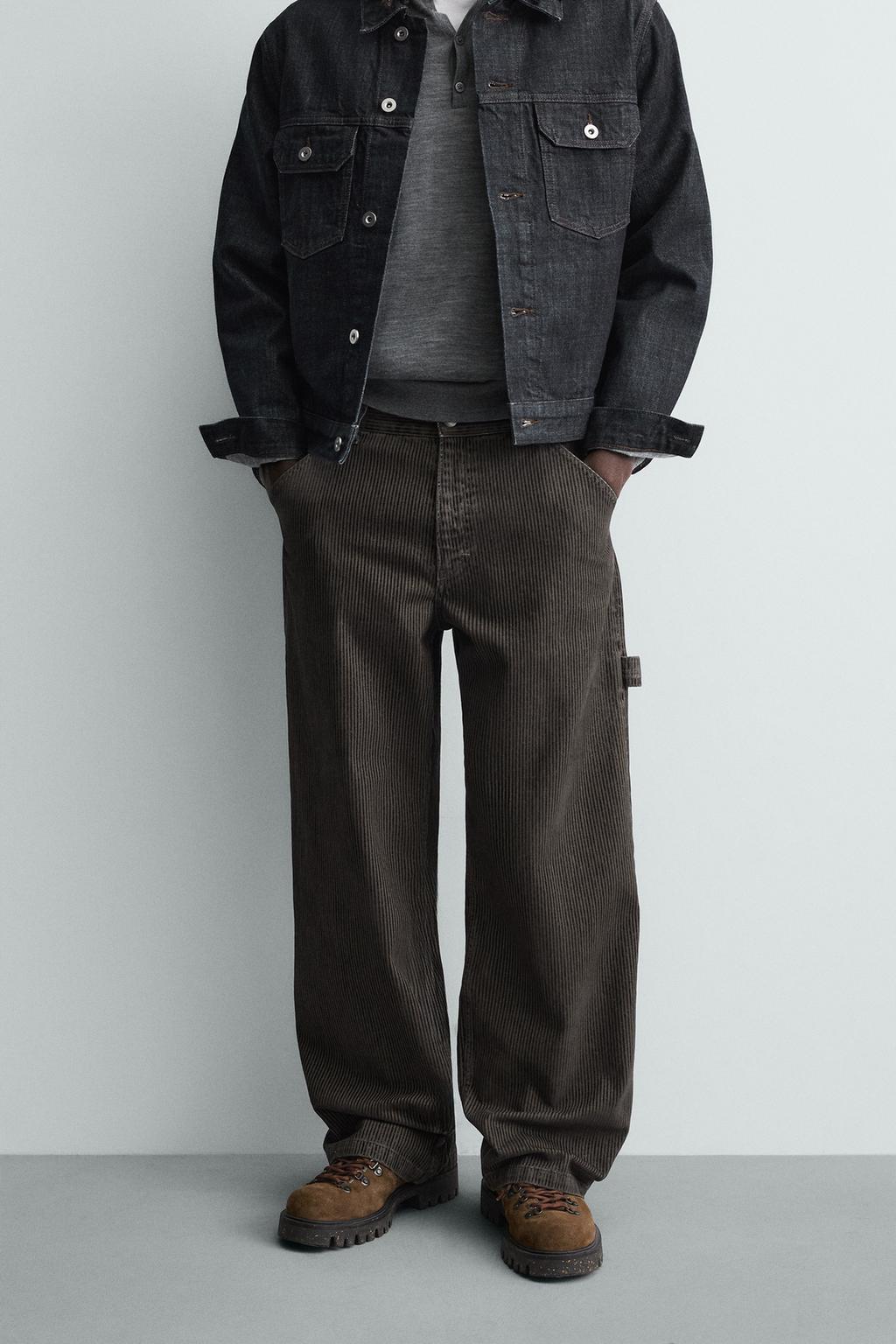 БРЮКИ RELAXED FIT С ФЛОКИРОВАННЫМИ ПОЛОСКАМИ