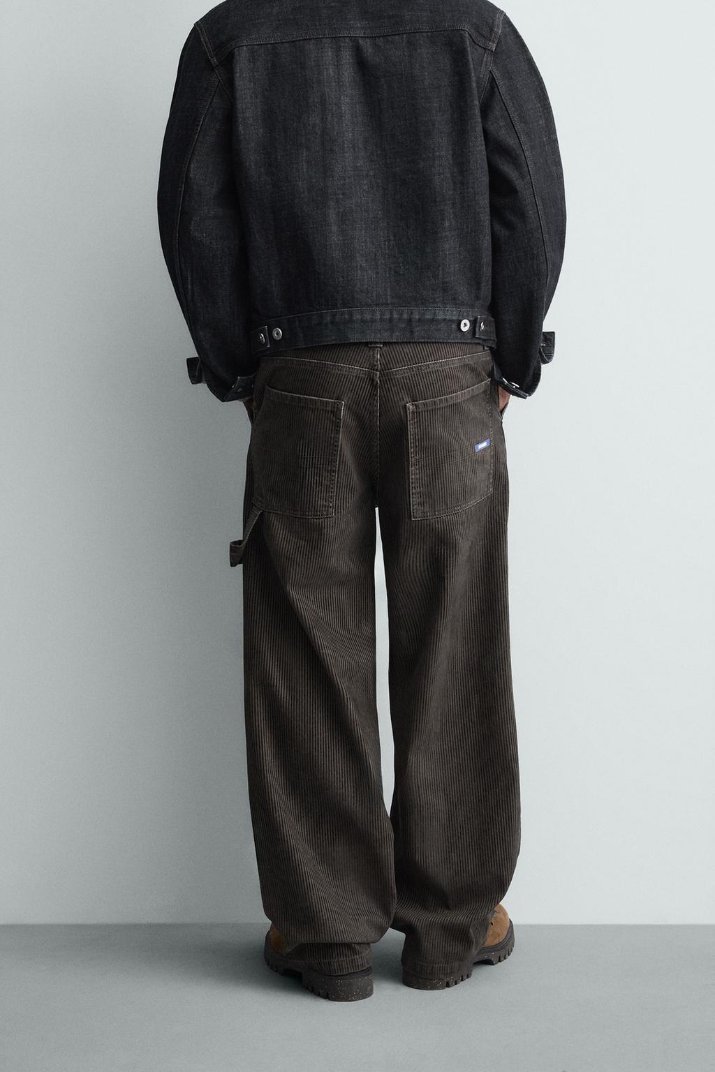 БРЮКИ RELAXED FIT С ФЛОКИРОВАННЫМИ ПОЛОСКАМИ