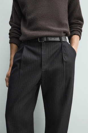 Брюки свободного кроя в тонкую полоску- Заказать в России