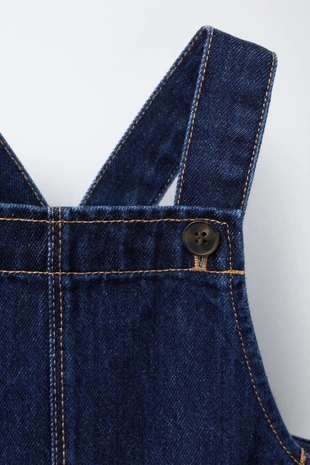 Джинсовый сарафан с контрастными волнами- Заказать в России