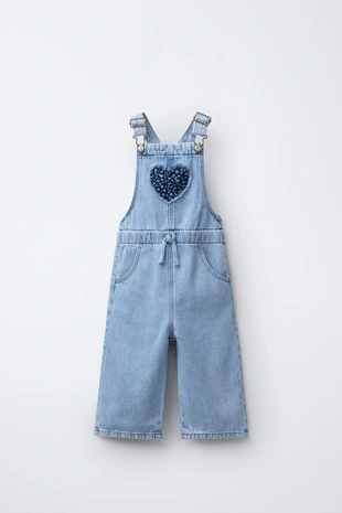 Длинный джинсовый комбинезон с нашивкой «сердце»- Заказать в России