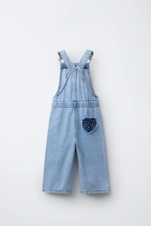 Длинный джинсовый комбинезон с нашивкой «сердце»- Заказать в России