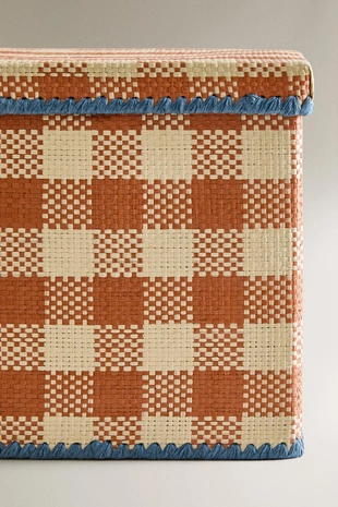 Детская складная корзина в клетку- Заказать в России