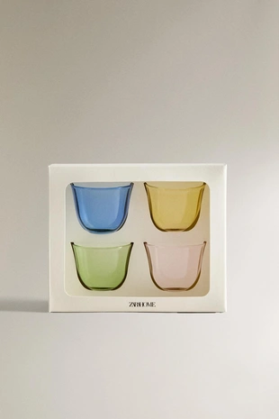 Набор стаканов для настойки из боросиликатного стекла (4 штуки)- Заказать в России