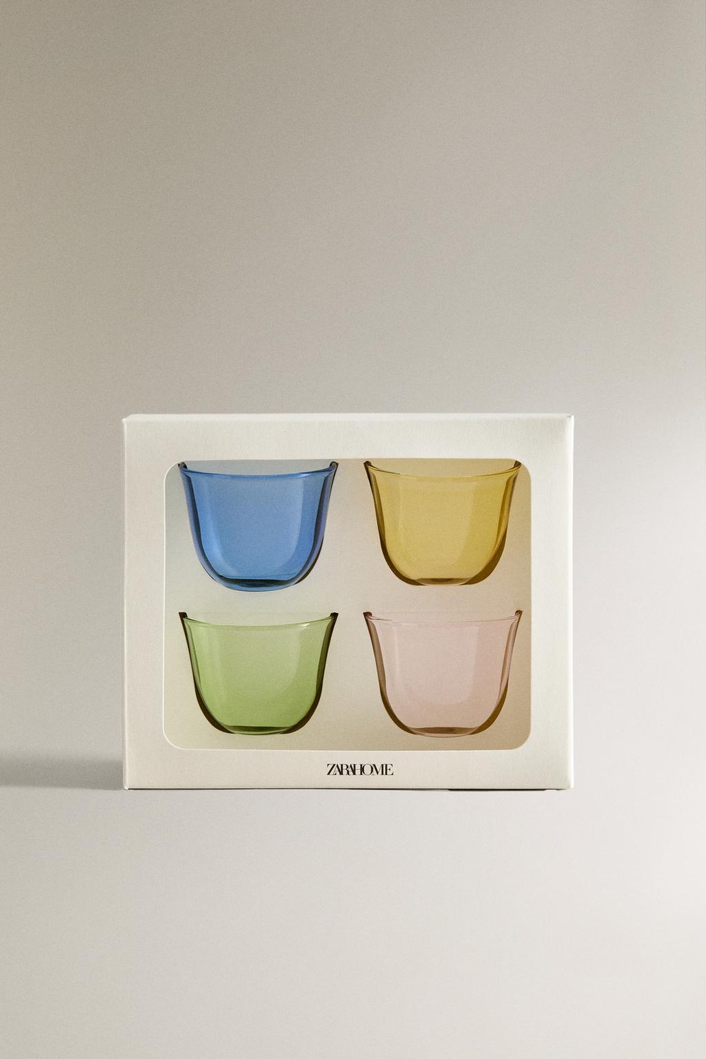 Набор стаканов для настойки из боросиликатного стекла (4 штуки)