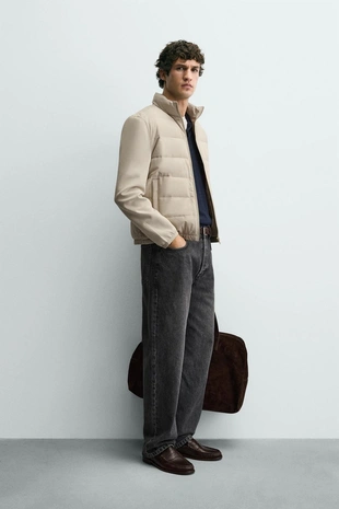 Стеганая куртка с комбинированными деталями- Заказать в России