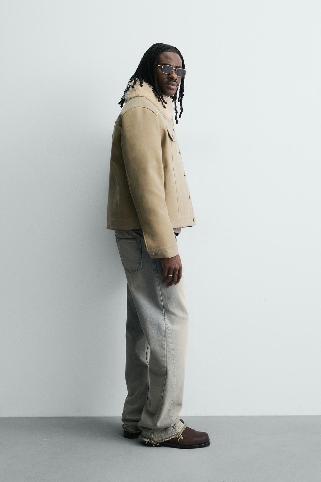 КОМБИНИРОВАННАЯ ХЛОПКОВАЯ КУРТКА С ЭФФЕКТОМ МЕХА