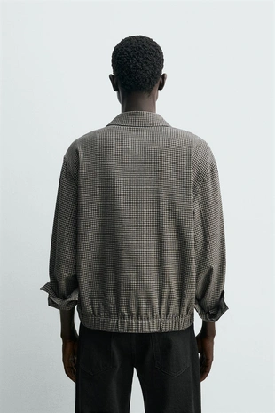 Укороченная куртка-рубашка в клетку- Заказать в России