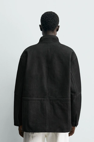 Парка свободного кроя из кожи- Заказать в России