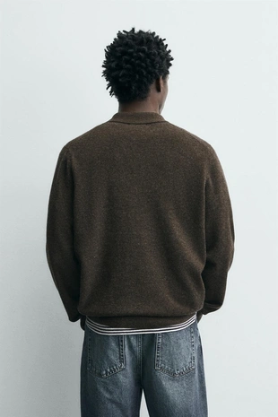 Поло классического кроя из смесовой шерсти- Заказать в России