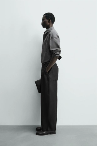 Брюки BARREL FIT из лиоцелла и хлопка- Заказать в России