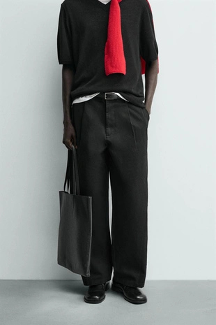 Брюки WIDE FIT со складками- Заказать в России