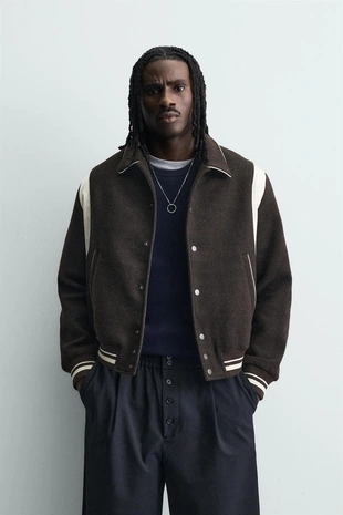 Бомбер с контрастными элементами- Заказать в России