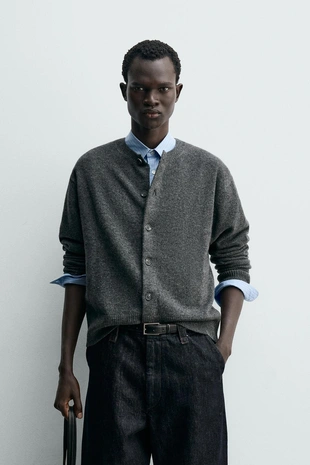 Кардиган RELAXED FIT из смесовой шерсти- Заказать в России