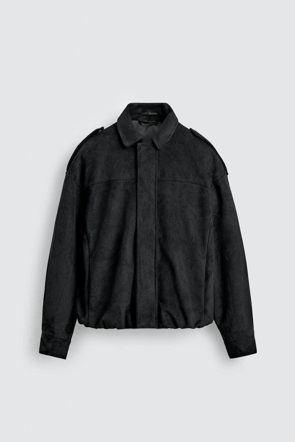 УКОРОЧЕННАЯ КУРТКА ИЗ ИСКУССТВЕННОЙ ЗАМШИ