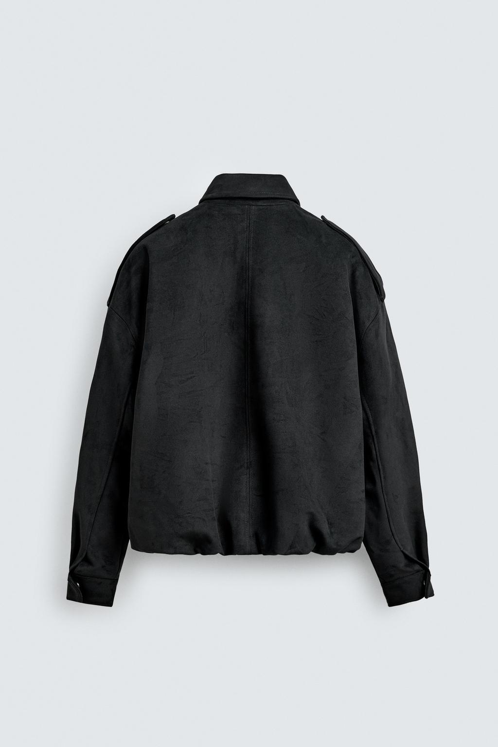 УКОРОЧЕННАЯ КУРТКА ИЗ ИСКУССТВЕННОЙ ЗАМШИ