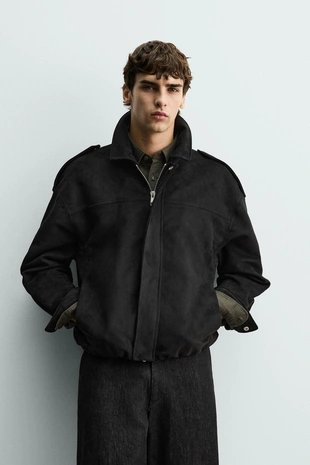 Укороченная куртка из искусственной замши